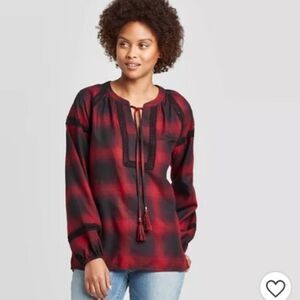 NWT Knox rose plaid top